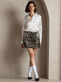 SilkSilky AU 19Momme Silk Skirt Leopard 006