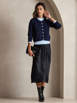 [Black] SilkSilky-AU Sleeveless V Neck Dress 007