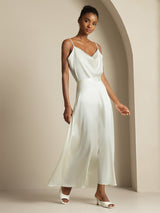 [White] SilkSilky-AU Spaghetti Strap Cowl Neck Women's Outfit Sets 004