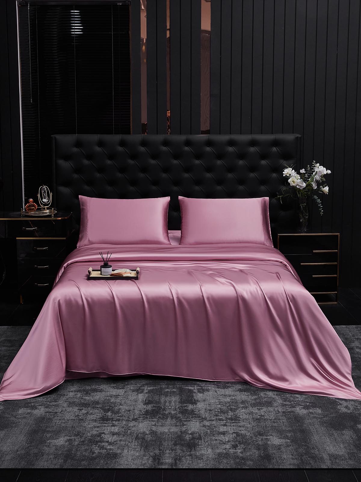 [Pale Mauve] SilkSilky-AU 25Momme Bedding Set 001