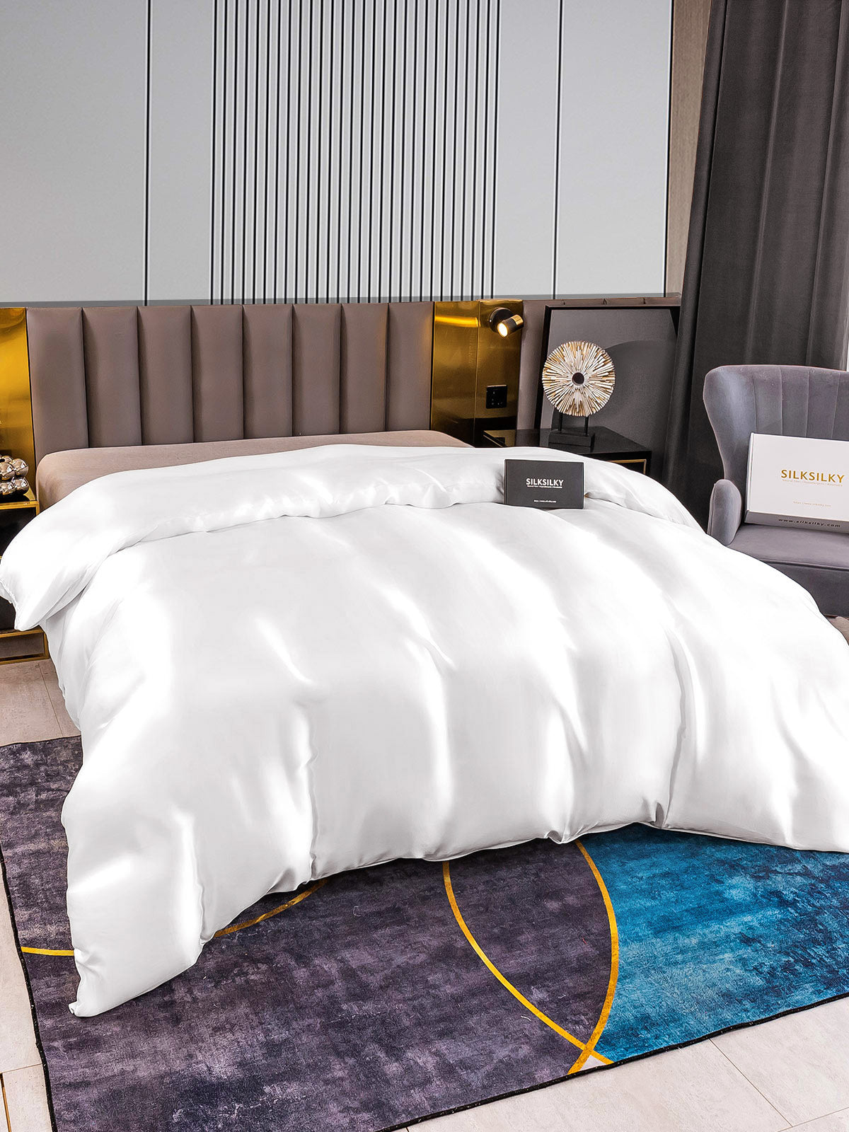 SilkSilky AU 22Momme Pure Silk Duvet Cover White 003