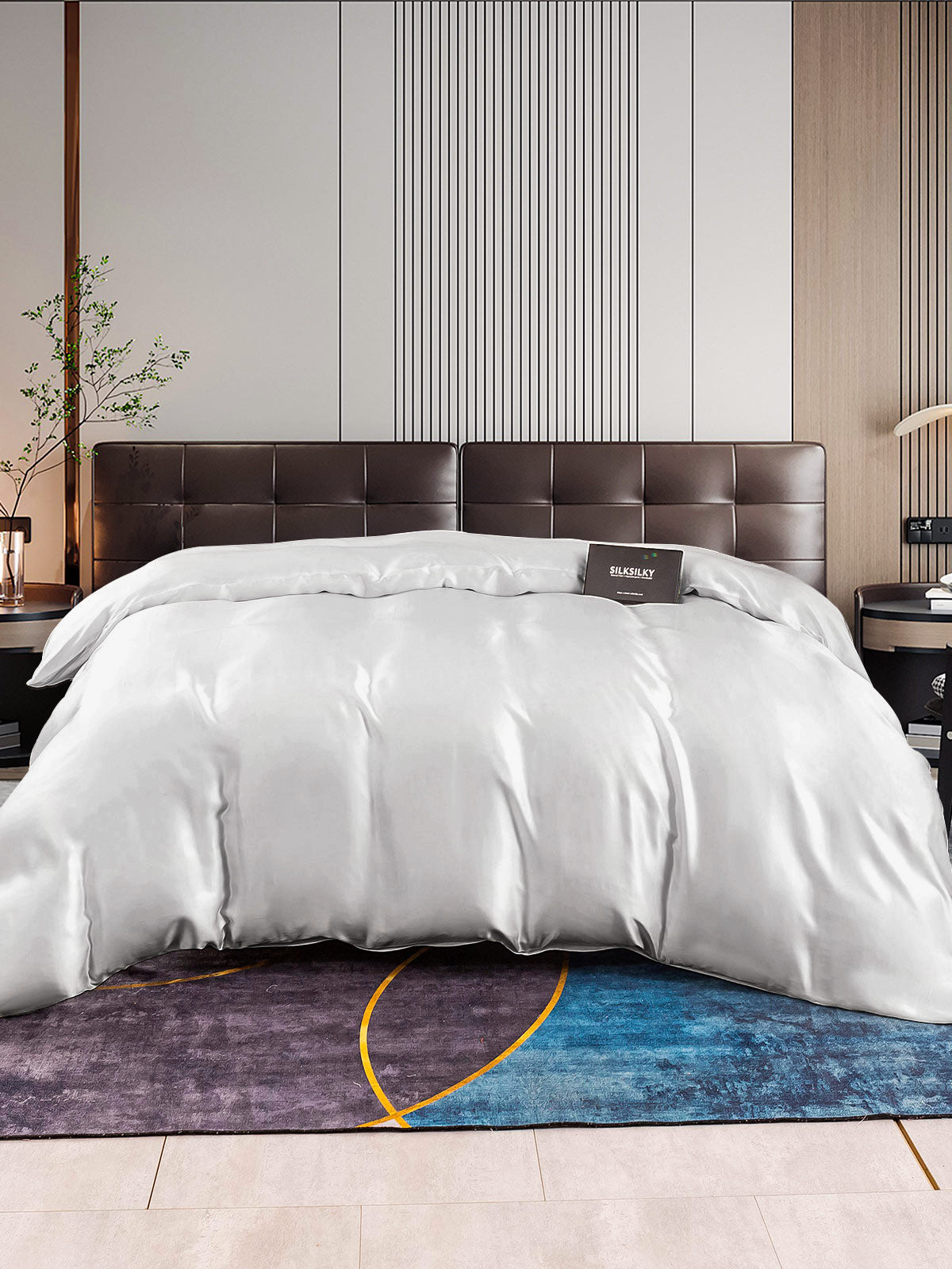 SilkSilky AU 22Momme Pure Silk Duvet Cover Silver 001