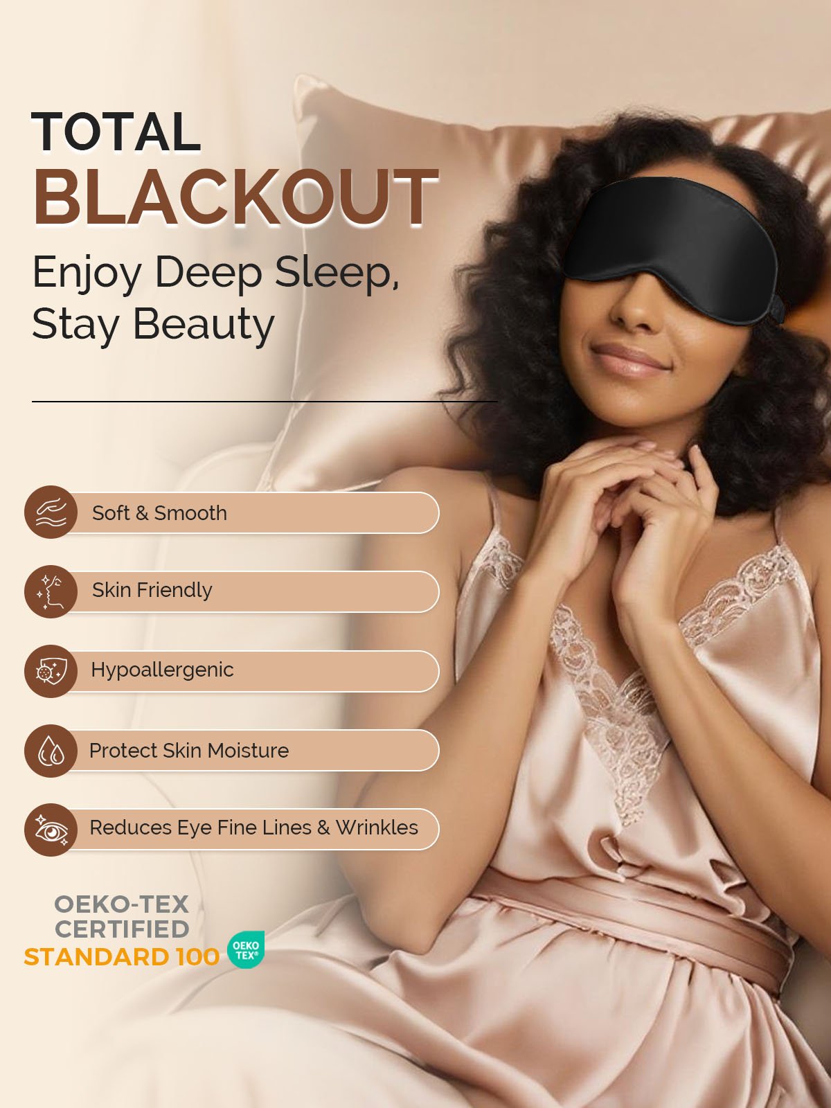 [Black] SilkSilky-AU 22Momme Pure Silk Eye Mask 005