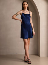 [Dark Blue] SilkSilky-AU Sleeveless Cowl Neck Dress 007
