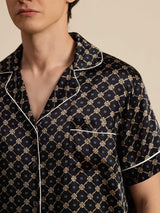 [Black Chain] SilkSilky-AU Short Sleeve Notch Collar Men's Pyjamas 004