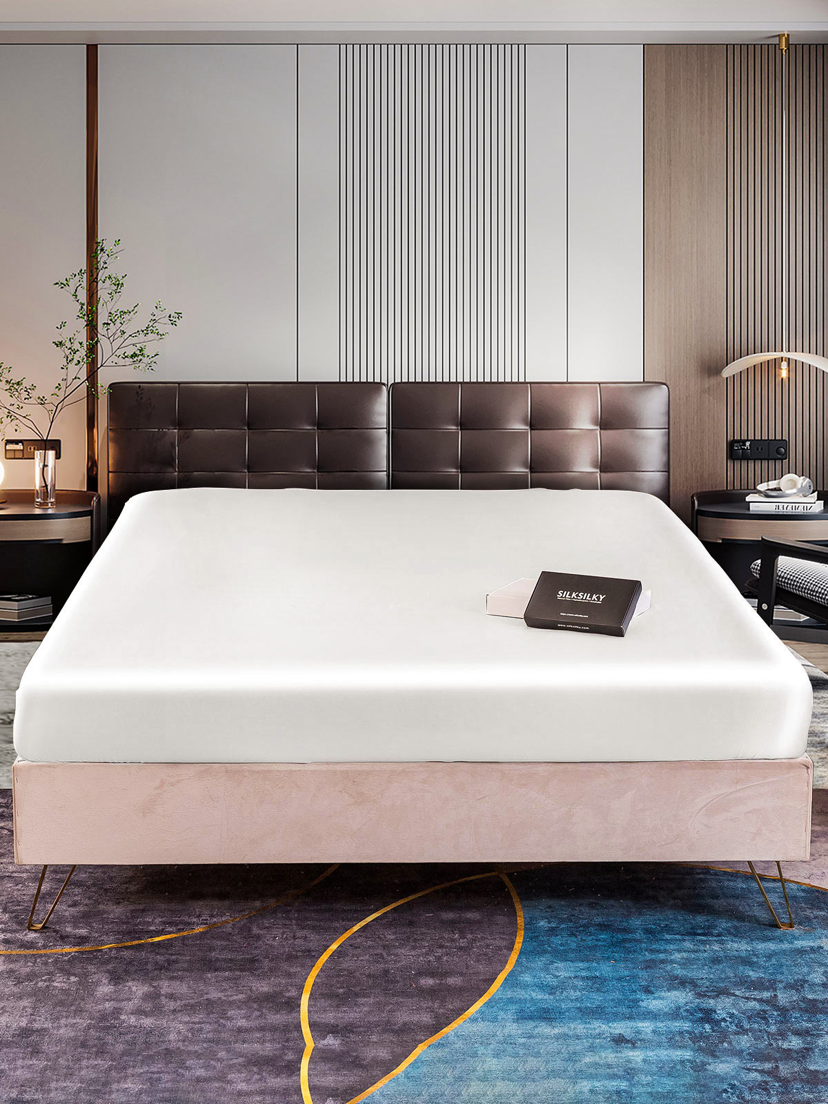 [White] SilkSilky-AU 22Momme Sheet 001