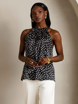 [Polka Dot] SilkSilky-AU 19Momme Silk Womens T-Shirt 005,