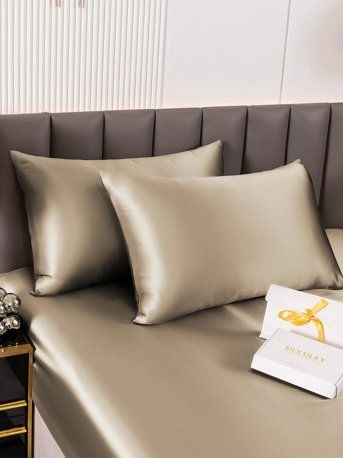 [Khaki] SilkSilky-AU 19Momme Pure Silk Pillowcase 003
