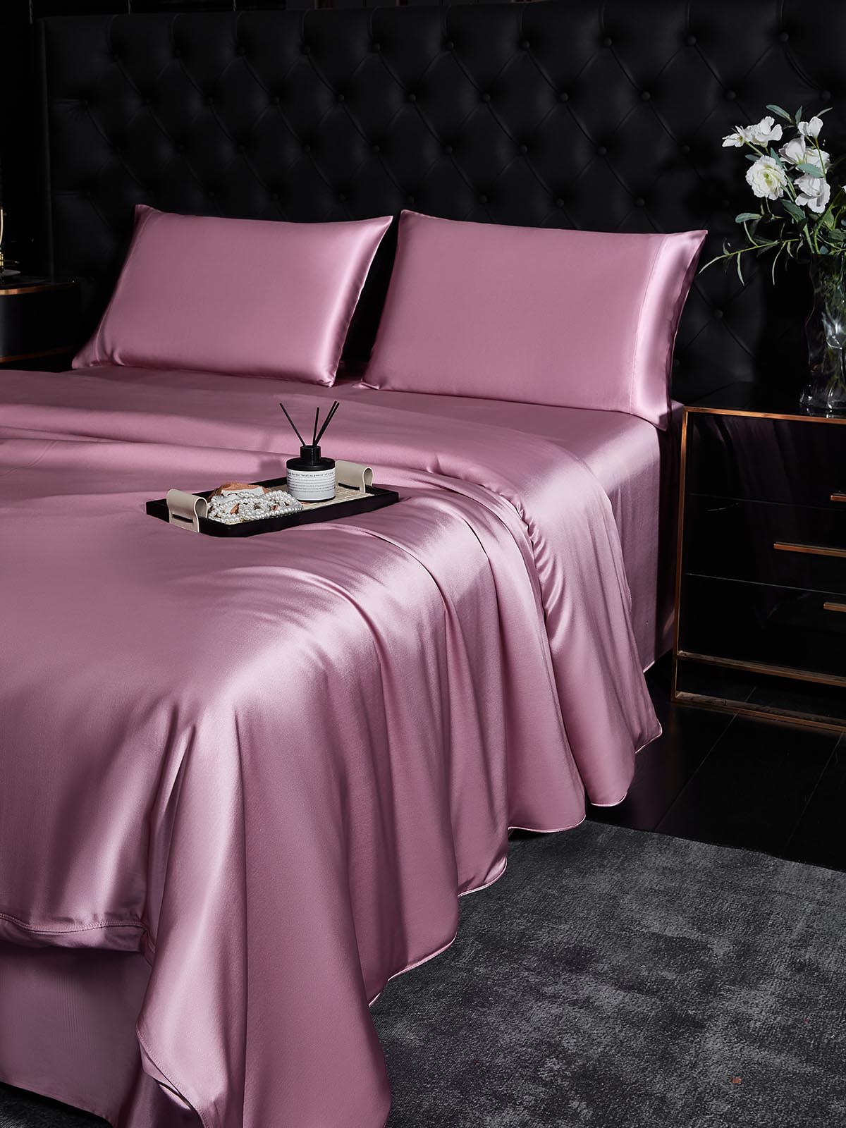 [Pale Mauve] SilkSilky-AU 19Momme Bedding Set 002
