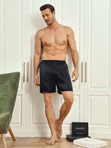 [Black] SilkSilky-AU Men's Sleep Shorts 005
