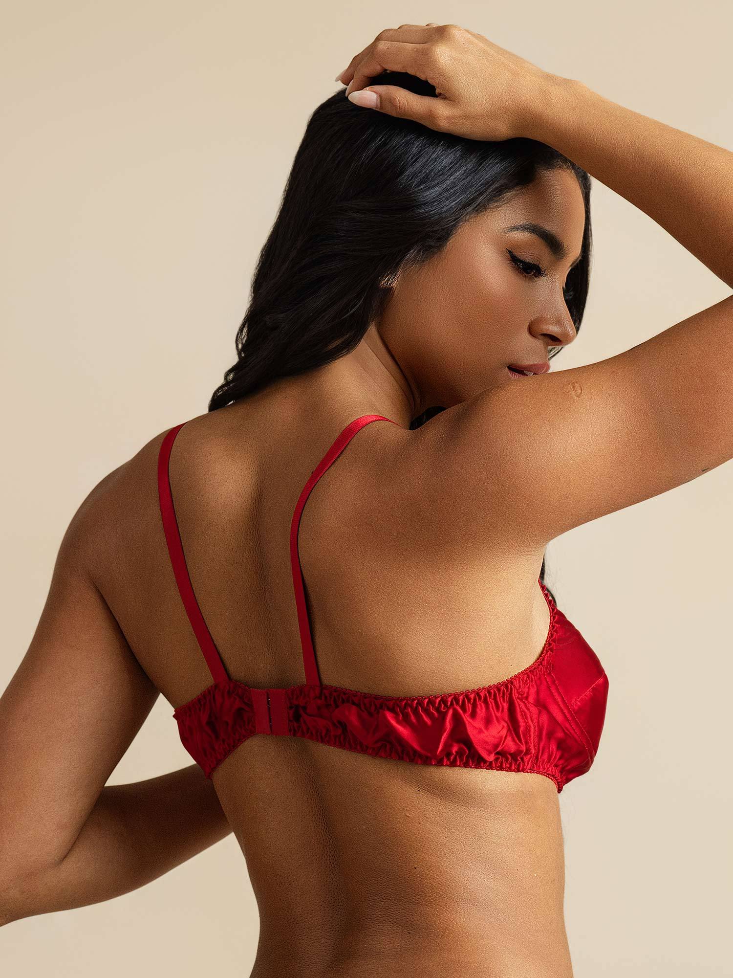 [Red] SilkSilky-AU Pure Silk Bra 002,