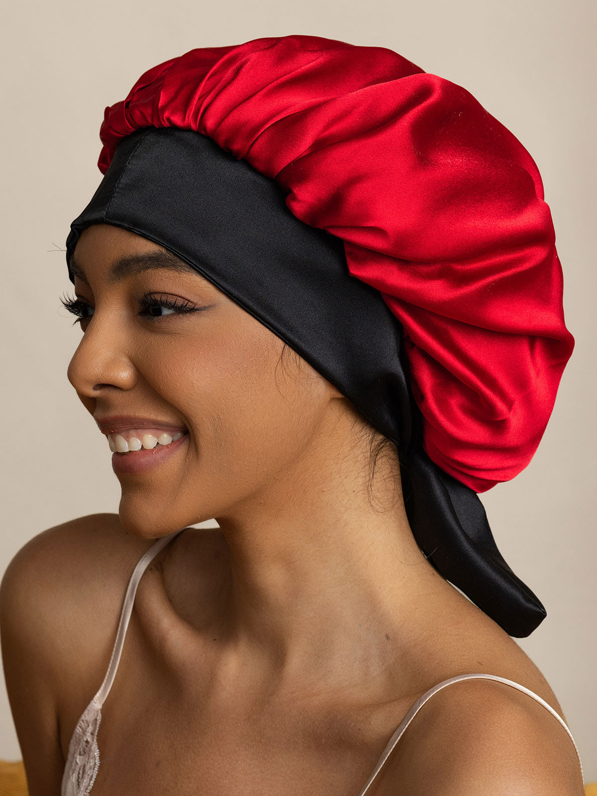 SilkSilky-AU Pure Silk Sleep Cap Wine 004