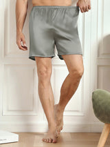 [Grayish Green] SilkSilky-AU Men's Sleep Shorts 001