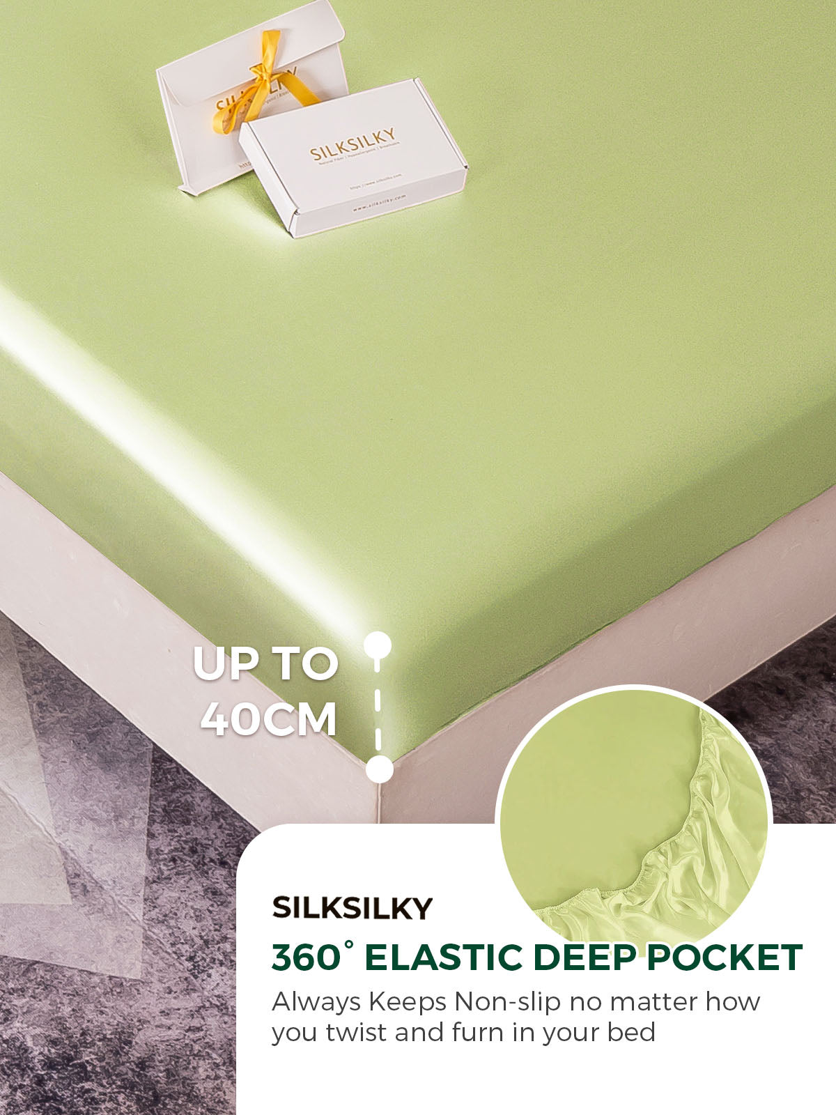 [Mint Green] SilkSilky-AU 19Momme Pure Silk Bedding Set 004