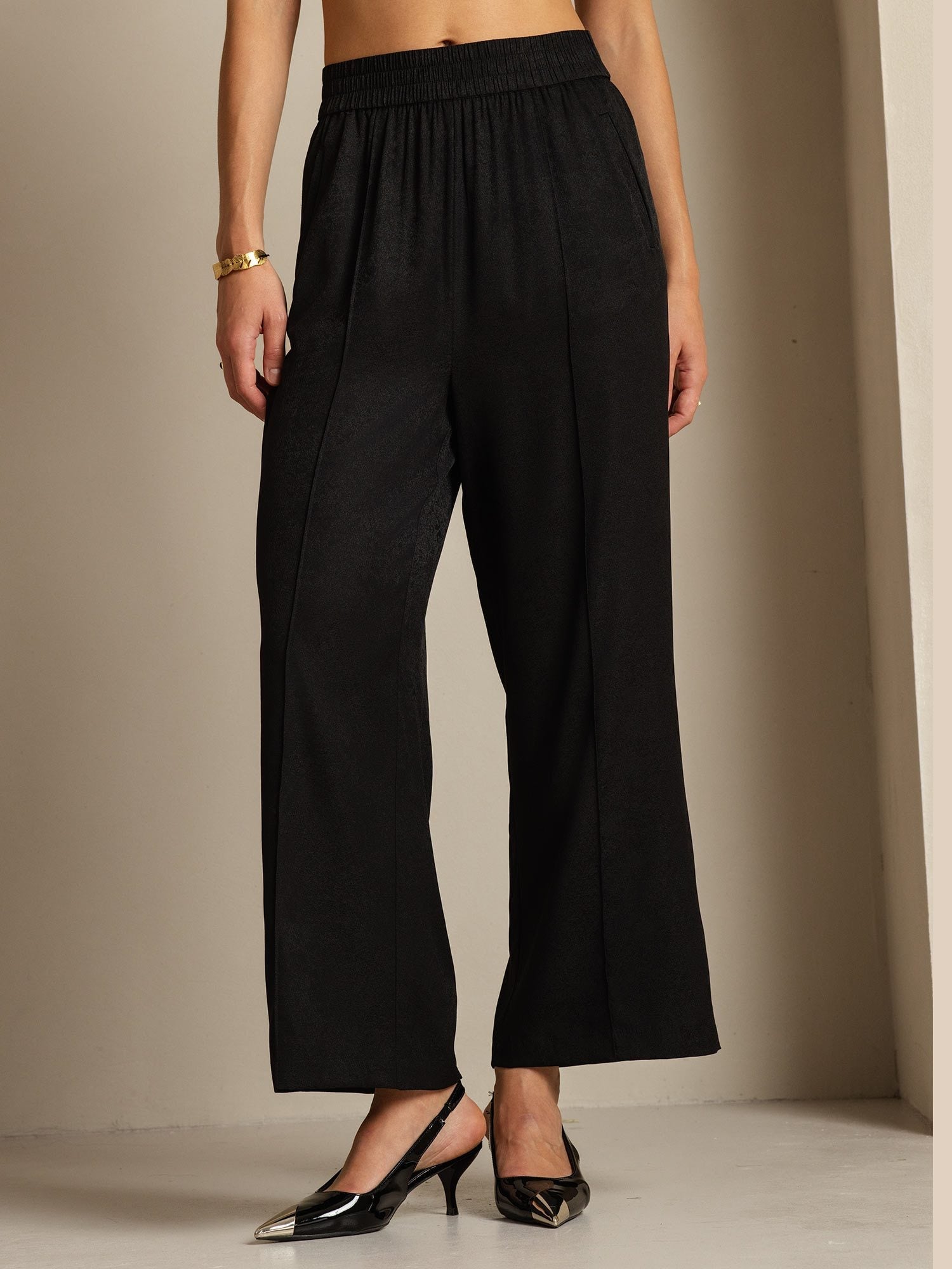 [Black] SilkSilky-AU 22Momme Silk Womens Pants 005