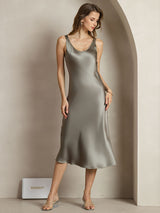 [Grayish Green] SilkSilky-AU Sleeveless Dress 003