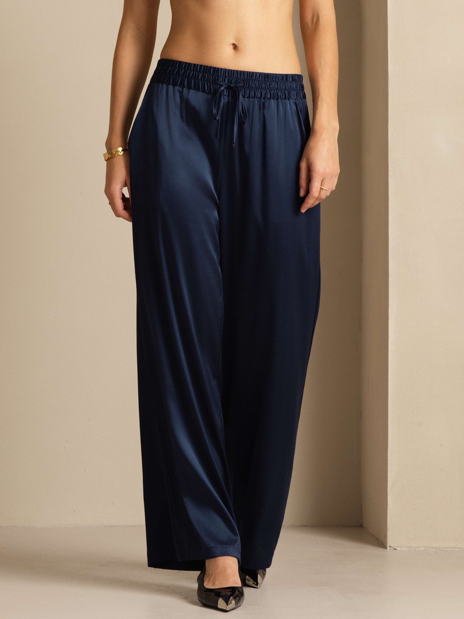 [DarkBlue] SilkSilky-AU 19Momme Silk Womens Pants 003