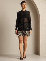 [Black] SilkSilky-AU Pure Silk Split Women's Shirt 008