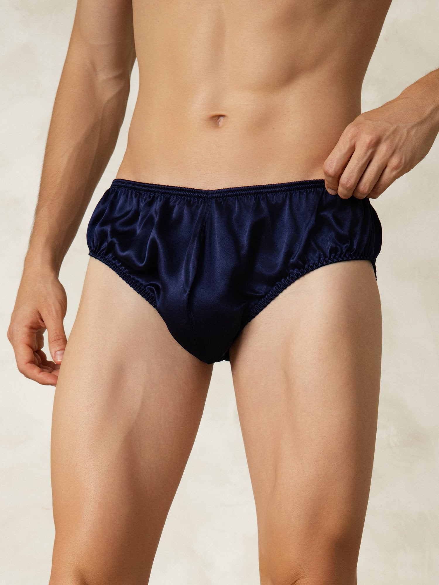 [DarkBlue] SilkSilky-AU Pure Silk Mens Underwear 001