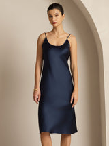 [Dark Blue] SilkSilky-AU Sleeveless U Neck Dress 006