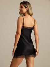 [Black] SilkSilky-AU Pure Silk Nightgown 002