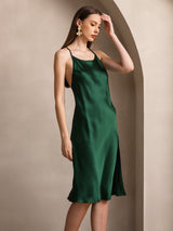 [Dark Green] SilkSilky-AU Sleeveless Dress 003