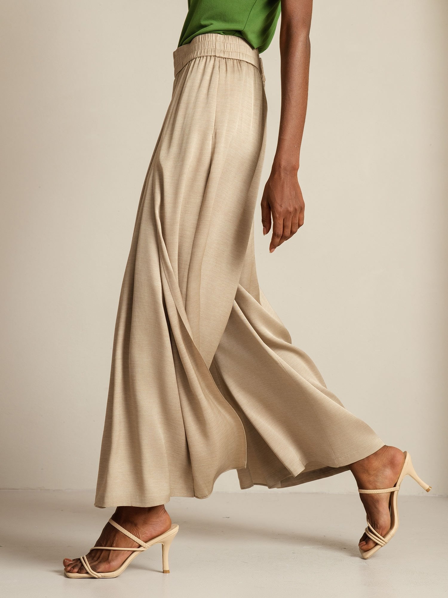 [Tan] SilkSilky-AU 19Momme Silk Womens Pants 007