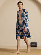 [Navy Dragon] SilkSilky-AU Long Sleeve Men's Pyjamas 003