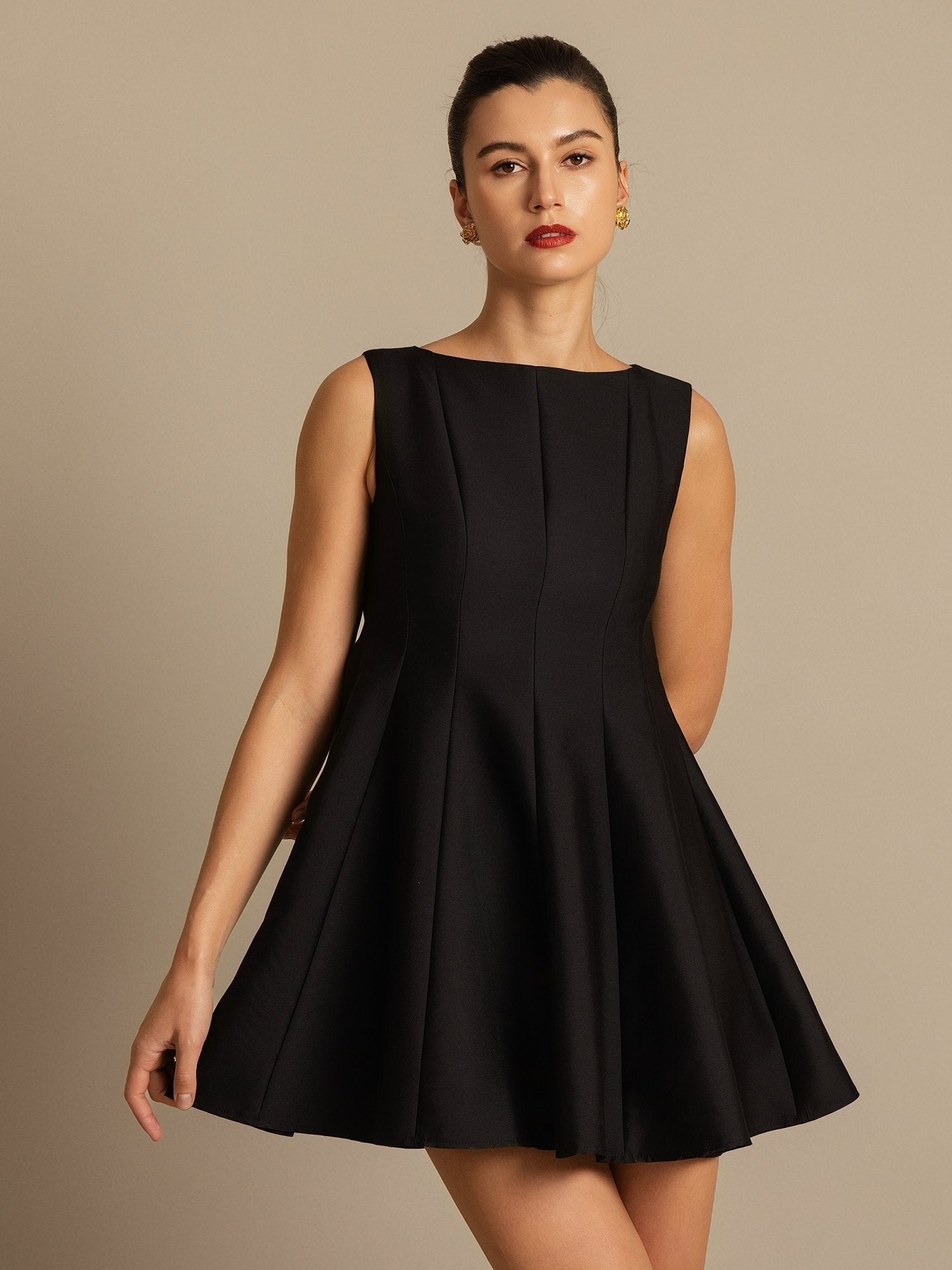 [Black] SilkSilky-AU 32Momme Wool Dress 008,