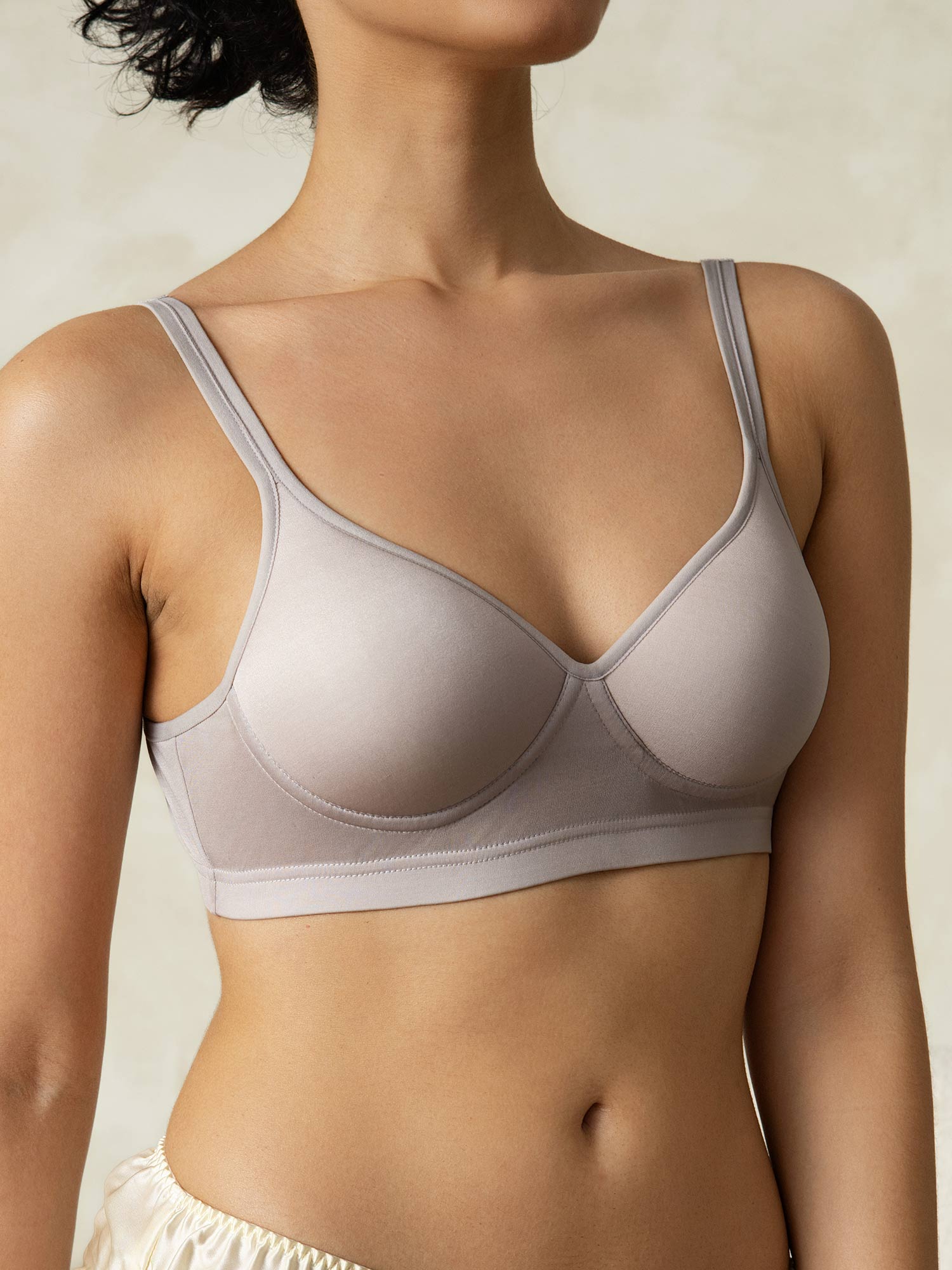 [Gray] SilkSilky-AU Silk Knitted Bra 002