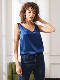 SilkSilky AU Pure Silk Sleeveless V Neck Camisole DarkBlue 004