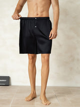 [Black] SilkSilky-AU Men's Sleep Shorts 005
