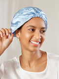 SilkSilky-AU Pure Silk Sleep Cap LightBlue 001