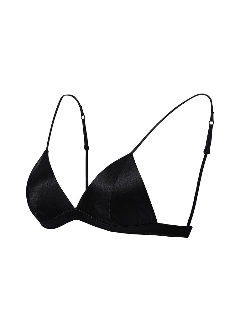 [Black] SilkSilky-AU Silk Knitted Bra 006