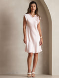 SilkSilky-AU Pure Silk Sleeveless V Neck Dress Pink 001