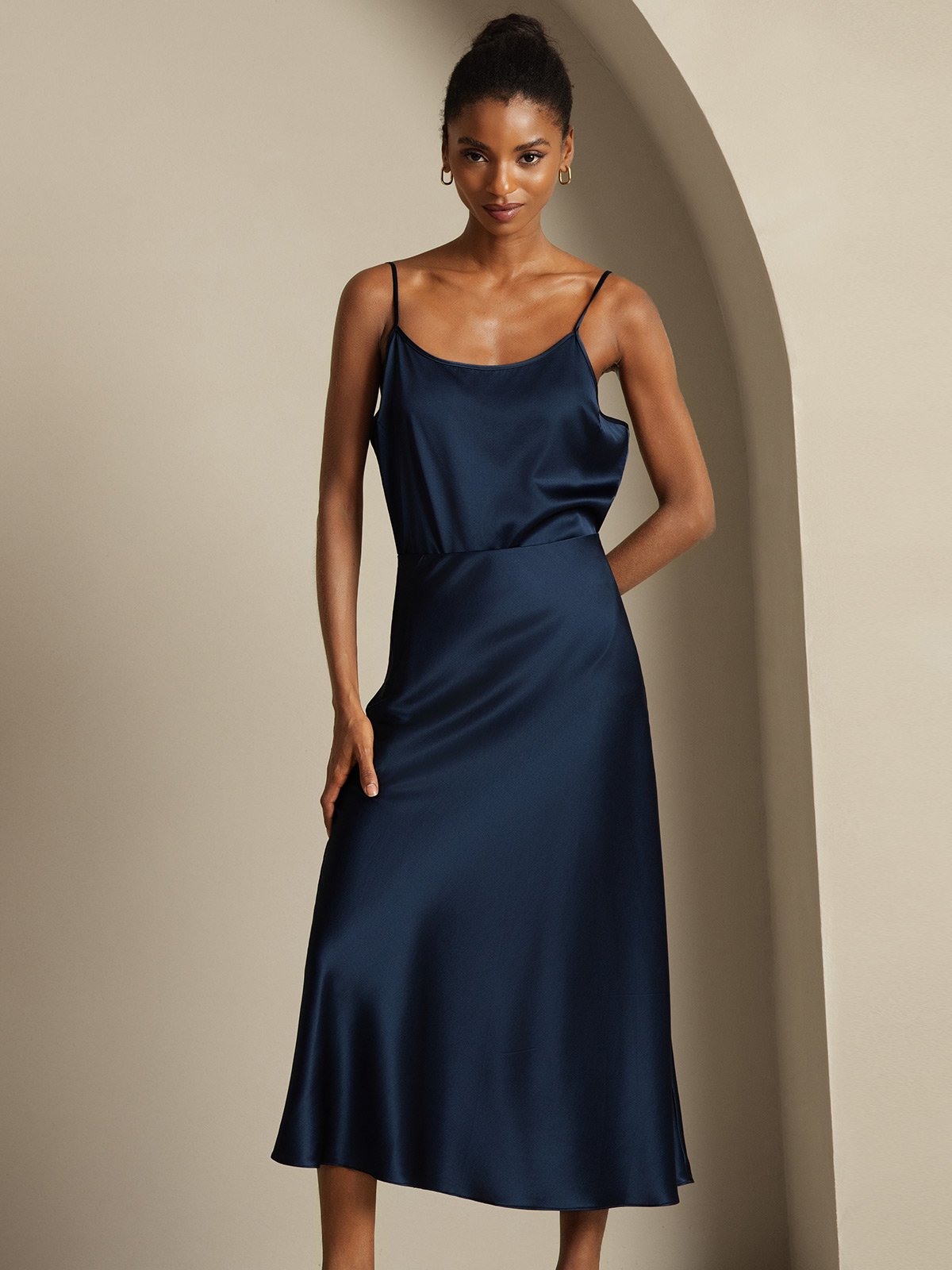 [Dark Blue] SilkSilky-AU 19Momme Pure Silk Womens Outfit Sets 003,