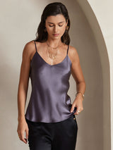 [Purple Gray] SilkSilky-AU Spaghetti Strap V Neck Camisole 004