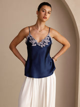 [Dark Blue] SilkSilky-AU Sleeveless V Neck Camisole 003