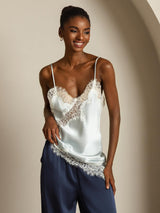[Light Blue] SilkSilky-AU Spaghetti Strap V Neck Camisole 008