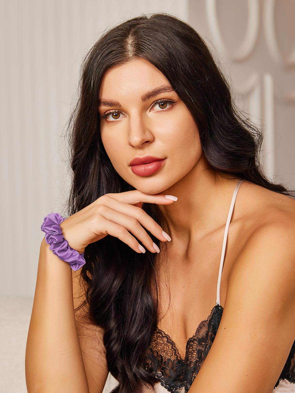 [Lavender] SilkSilky-AU 19Momme Pure Silk Scrunchie 002