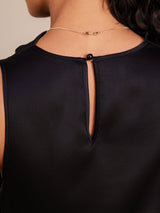 [Black] SilkSilky-AU Sleeveless Cowl Neck Dress 005