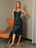 SilkSilky-AU-19Momme-Pure-Silk-Sleeveless-V-Neck-Dress-Dark-Green-007