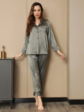 SilkSilky-AU-Pure-Silk-Long-Sleeve-Lapel-Women's-Pyjamas-Grayish-Green-003