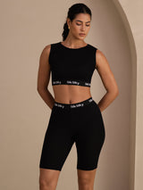[Black] SilkSilky-AU Sleeveless Crew Neck Women's Outfit Sets 001