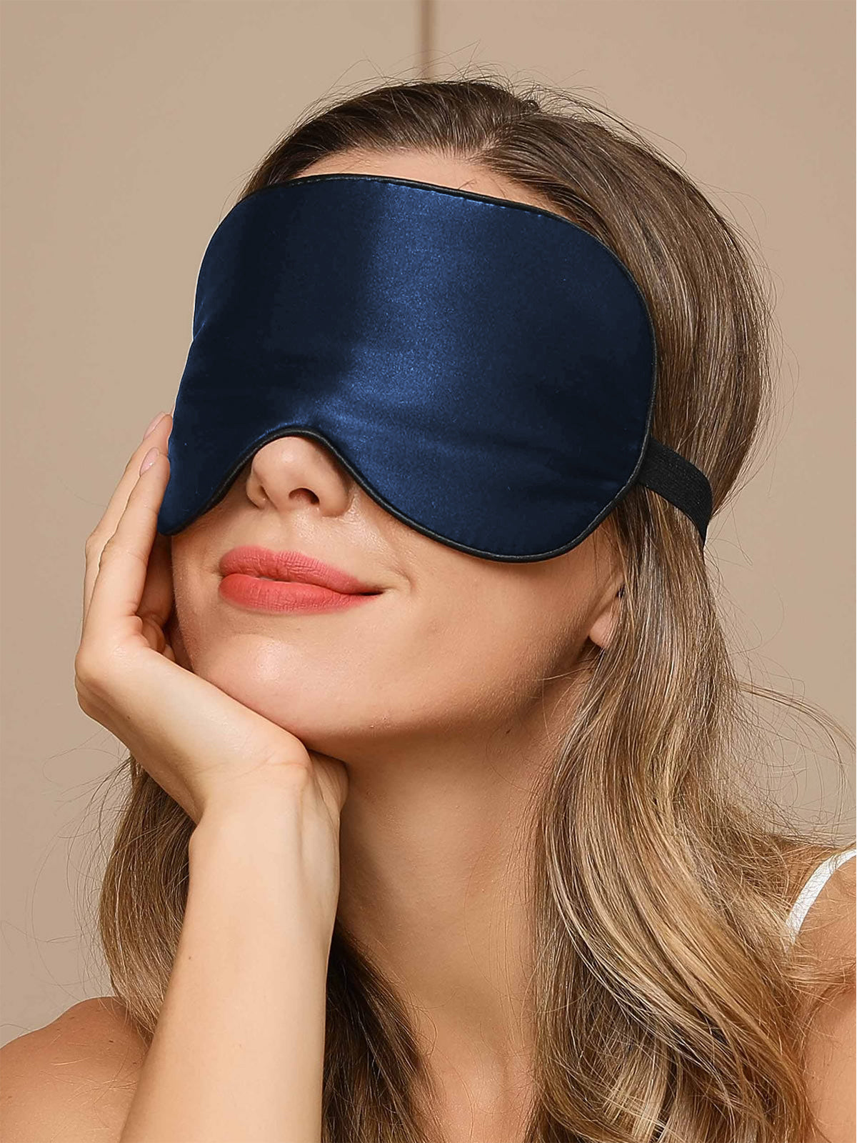 SilkSilky AU 19Momme Pure Silk Eye Mask DarkBlue 002