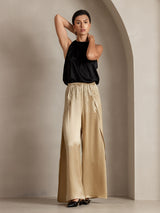 [Champagne] SilkSilky-AU 19Momme Silk Split Women's Pants 011