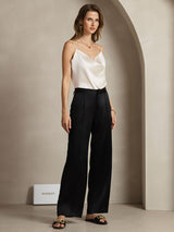 [Black] SilkSilky-AU 19Momme Silk Womens Pants 005,