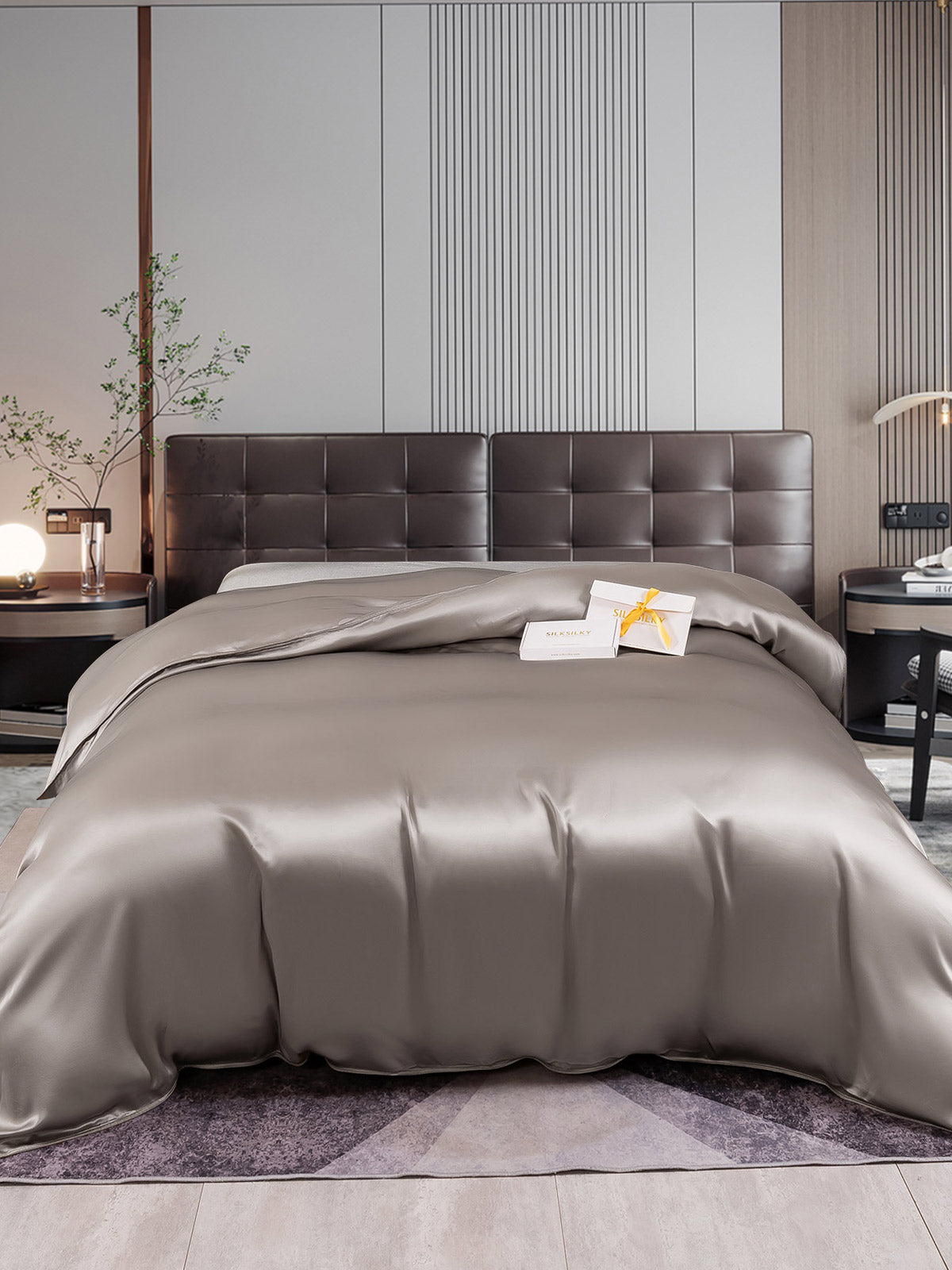 SilkSilky AU 22Momme Pure Silk Duvet Cover Gray 001