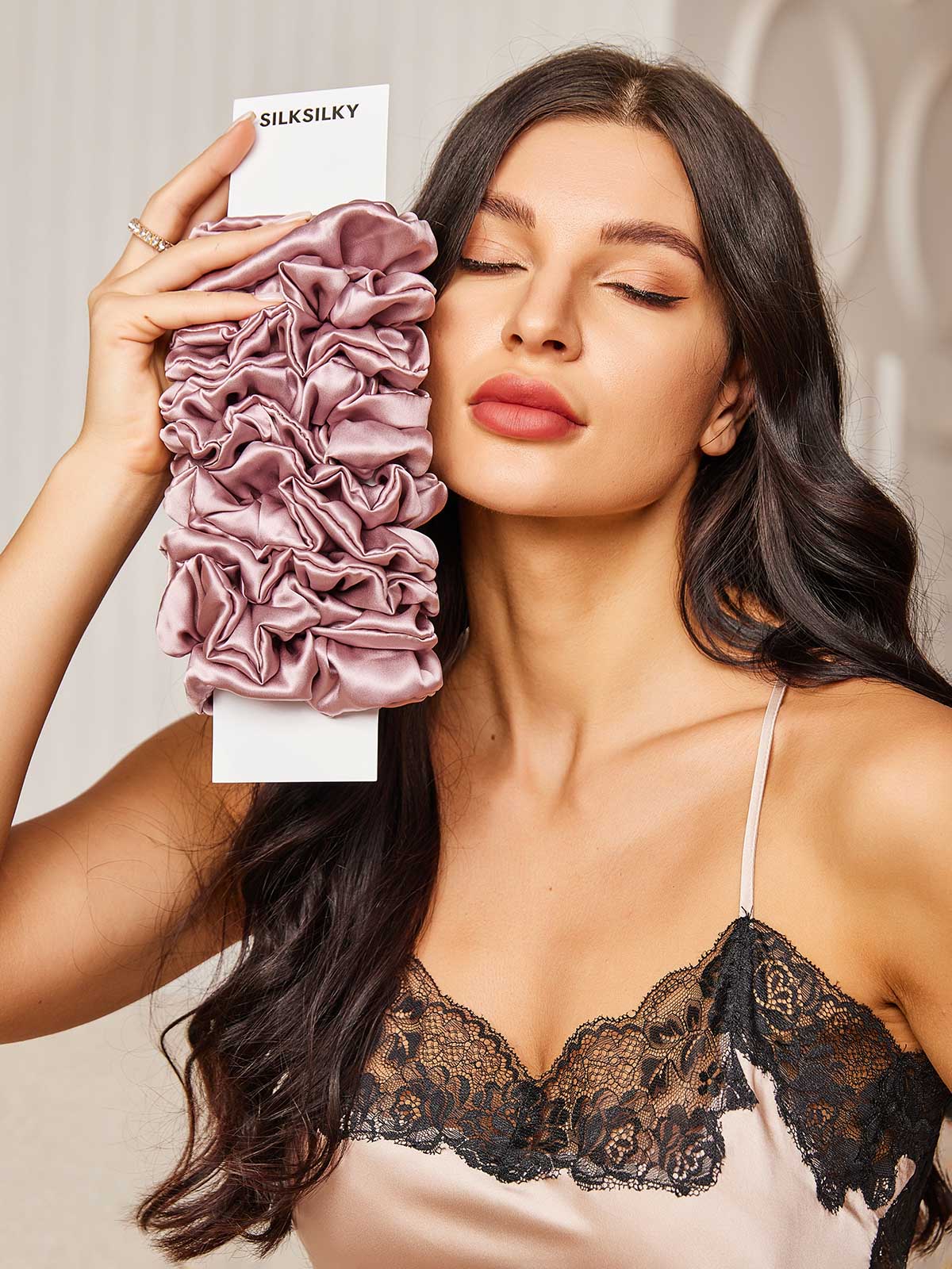 [Pale Mauve] SilkSilky-AU 19Momme Pure Silk Scrunchie 002