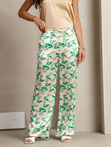 [Green Floral] SilkSilky-AU 19Momme Silk Womens Pants 001